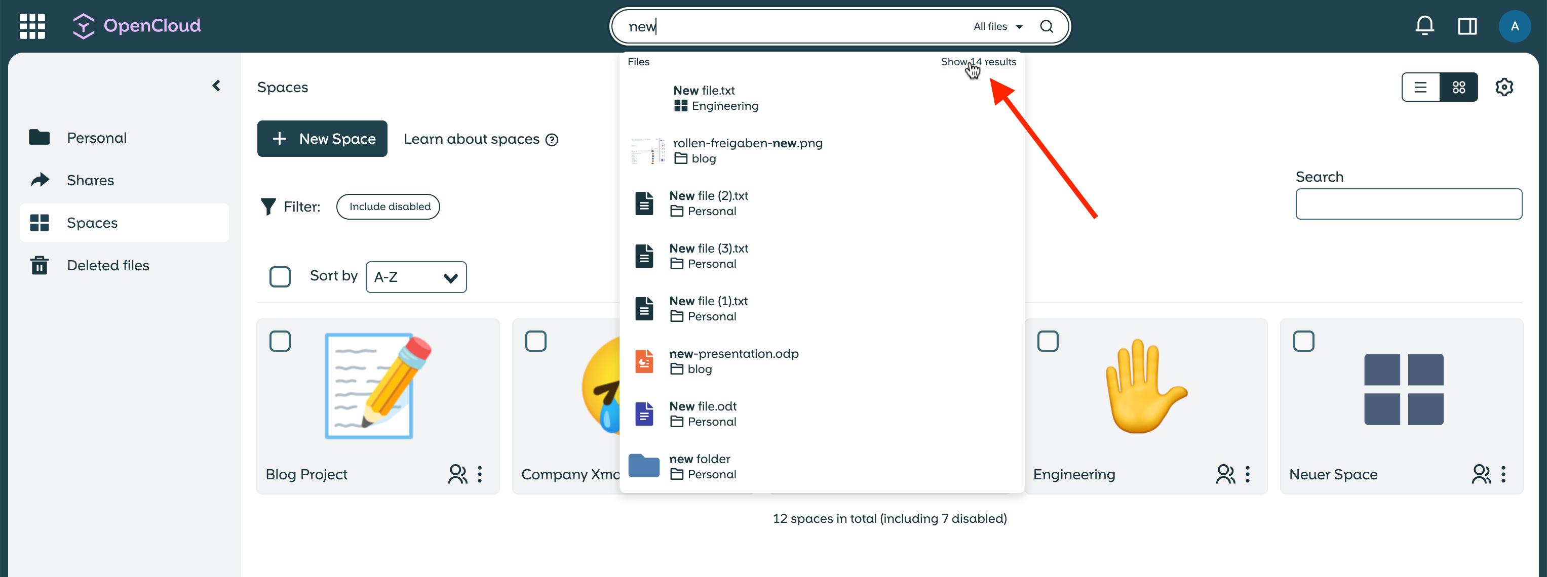 OpenCloud Search Field